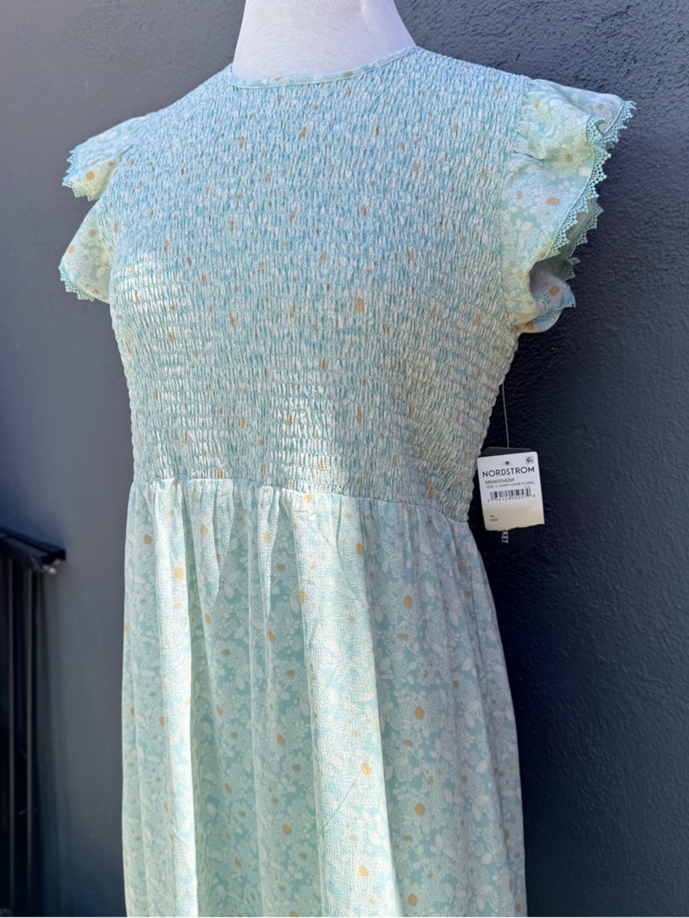 Melrose and Market Light Blue Floral Smocked Dress - Picture 8 of 12